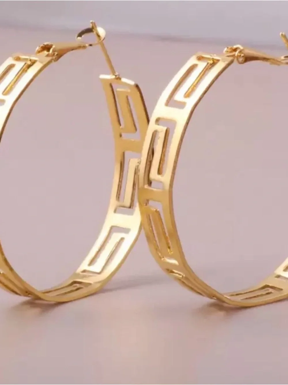 Hoop Fashion Earrings - Elegant Geometric Design- 2inch hoops